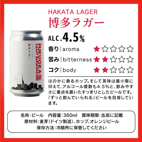 フクオカクラフト レギュラー3種類各2本 詰め合わせ 360ml 缶 合計6本セット